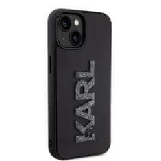 Karl Lagerfeld Ovitek Karl Lagerfeld za iPhone 14 / 15 – Black 3D Rubber Glitter Logo