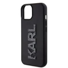 Karl Lagerfeld Ovitek Karl Lagerfeld za iPhone 14 / 15 – Black 3D Rubber Glitter Logo