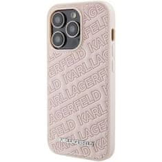 Karl Lagerfeld Ovitek Karl Lagerfeld za iPhone 15 Pro – Pink Quilted K Pattern