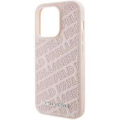 Karl Lagerfeld Ovitek Karl Lagerfeld za iPhone 15 Pro – Pink Quilted K Pattern