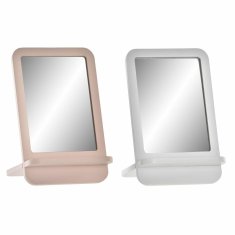 DKD Home Decor Stensko ogledalo DKD Home Decor Crystal Pink MDF White 2 enoti (15 x 15 x 24 cm)