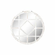 DKD Home Decor Stensko ogledalo DKD Home Decor 76 x 2 x 76 cm Crystal White Romantic MDF Wood Window Stripped