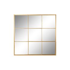 DKD Home Decor Stensko ogledalo DKD Home Decor Golden Crystal Iron Window 90 x 2 x 90 cm 90 x 1,8 x 90 cm
