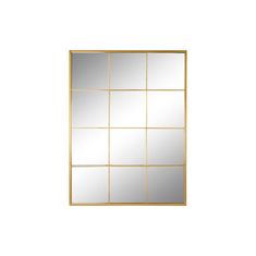 DKD Home Decor Stensko ogledalo DKD Home Decor Golden Crystal Iron Window 90 x 2 x 120 cm 90 x 1,8 x 120 cm
