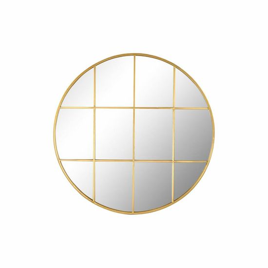 DKD Home Decor Stensko ogledalo DKD Home Decor Crystal Golden Windows Iron (80 x 2,5 x 80 cm)