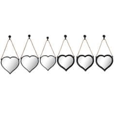 DKD Home Decor Komplet ogledal DKD Home Decor Ogledalo srce črno PP 2 enoti (27 x 3 x 27 cm)
