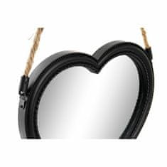 DKD Home Decor Komplet ogledal DKD Home Decor Ogledalo srce črno PP 2 enoti (27 x 3 x 27 cm)