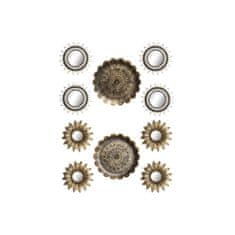 DKD Home Decor Komplet ogledal DKD Home Decor Crystal Golden PP 2 enoti (35 x 2 x 35 cm)