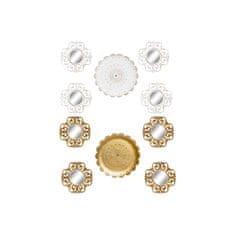 DKD Home Decor Komplet ogledal DKD Home Decor Crystal Golden White PP 2 enoti Modern Stripped (35 x 2 x 35 cm)