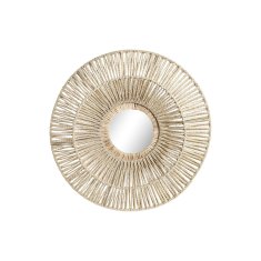 DKD Home Decor Stensko ogledalo DKD Home Decor 45 x 5,5 x 45 cm Naravna kovina Naravna vlakna Bali