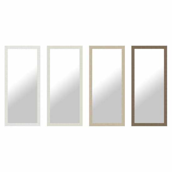 DKD Home Decor Stensko ogledalo DKD Home Decor Zrcalo Naravna bela Temno siva Slonokoščena kost PS Tradicionalno 4 enote (70 x 2 x 158 cm)