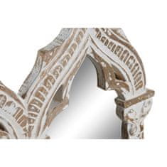 DKD Home Decor Stensko ogledalo DKD Home Decor Bela Naravni mangov les Indijski človek 76 x 3,8 x 55,8 cm