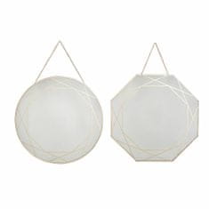 DKD Home Decor Stensko ogledalo DKD Home Decor Crystal Golden Metal 2 enoti (29 x 0,3 x 29 cm)