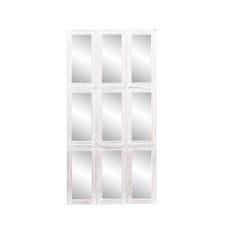 DKD Home Decor Stensko ogledalo DKD Home Decor 90 x 2,5 x 180 cm Crystal Natural MDF Wood Cottage Window Stripped