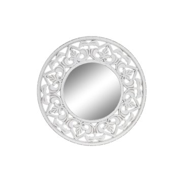 BigBuy Stensko ogledalo DKD Home Decor Crystal White MDF Wood (45 x 1,5 x 45 cm)