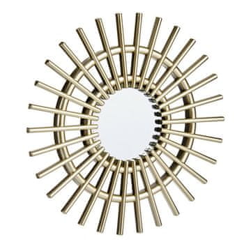 BigBuy Stensko ogledalo Ušesce (pšenice) Zlata plastika šampanjec (25 x 1,5 x 25 cm) (3 kosi)