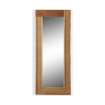 BigBuy Stensko ogledalo iz ratana les Paolownia (120 x 50 x 1,8 cm)