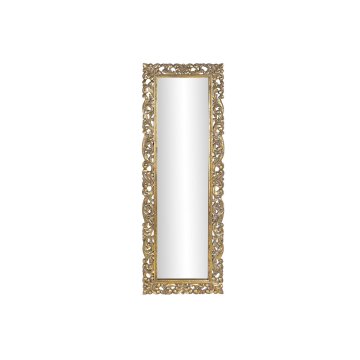 BigBuy Stensko ogledalo DKD Home Decor 60 x 3,5 x 180 cm Kristalno zlato Mango les