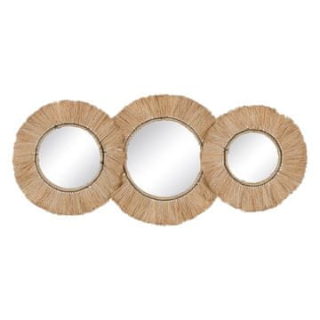 BigBuy Stensko ogledalo 109 x 49 cm Naravna vlakna