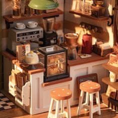 Robotime Rolife DIY House: kavarna Slow Life z razsvetljavo LED