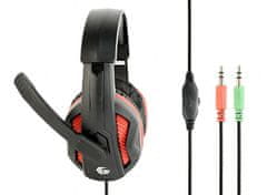 Gembird GHS-03 Gaming Matte črne/rdeče, slušalke z mikrofonom