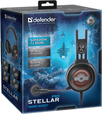 Defender Stellar Pro (64521) Gaming 7.1 regulacija glasnosti črne, naglavne slušalke z mikrofonom