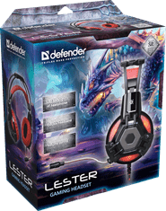 Defender Lester (64541) Gaming regulacija glasnosti črne/rdeče, naglavne slušalke z mikrofonom