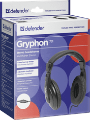 Defender Gryphon 751 (63751) regulacija glasnosti črne, naglavne slušalke