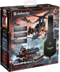 Defender Warhead G-320 (64032) Gaming 2.0 regulacija glasnosti črne/zelene, naglavne slušalke z mikrofonom