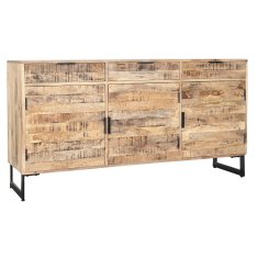 DKD Home Decor Bivak DKD Home Decor Naravna črna kovina Mango les 150 x 40 x 80 cm