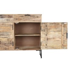 DKD Home Decor Bivak DKD Home Decor Naravna črna kovina Mango les 150 x 40 x 80 cm