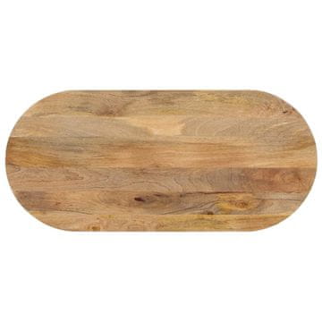 shumee vidaXL Mizna plošča 120x60x3,8 cm ovalna trden mangov les