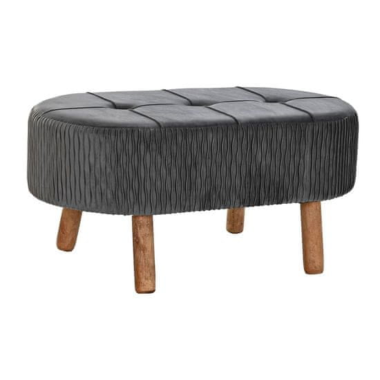 BigBuy Klop DKD Home Decor Siva Naravna Temno siva Les 80 x 46 x 38 cm