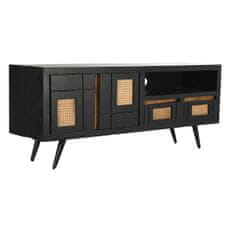 DKD Home Decor TV pohištvo DKD Home Decor Črni ratan Mango les (145,5 x 40,5 x 60 cm)
