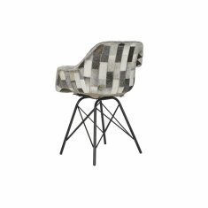 DKD Home Decor Stol z nasloni za roke DKD Home Decor Bela črna bež siva 60,5 x 53 x 81,5 cm