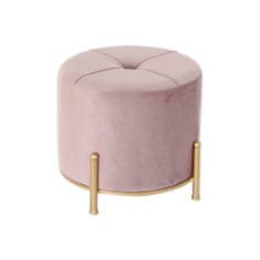 DKD Home Decor Naslon za noge DKD Home Decor Pink Polyester Metal Golden (38 x 38 x 34 cm)