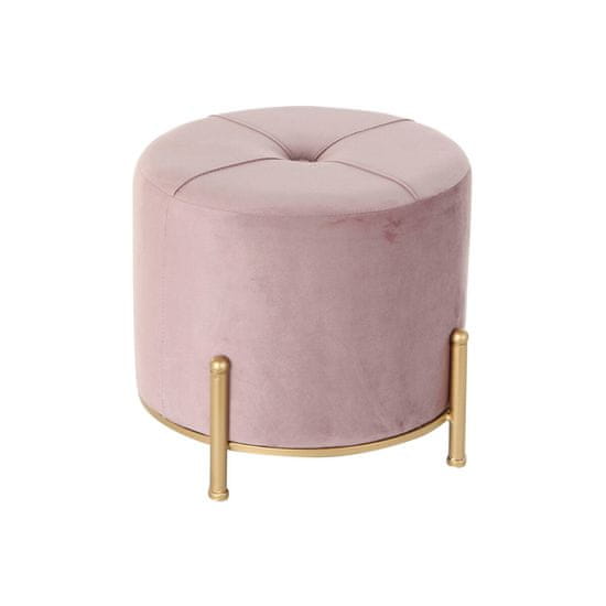DKD Home Decor Naslon za noge DKD Home Decor Pink Polyester Metal Golden (38 x 38 x 34 cm)