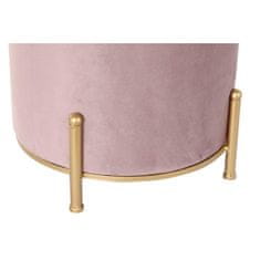 DKD Home Decor Naslon za noge DKD Home Decor Pink Polyester Metal Golden (38 x 38 x 34 cm)