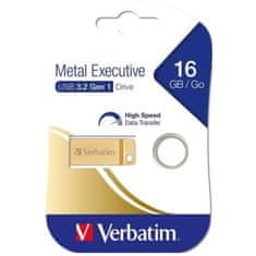 NEW USB Ključek Verbatim Metal Executive Zlat 16 GB