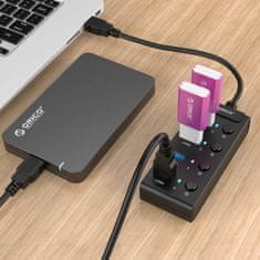 Orico Orico USB 3.0. Vozlišče s stikali, 4x USB (črno)