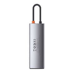 BASEUS Vozlišče 8v1 Baseus Metal Gleam Series, USB-C do 3x USB 3.0 + HDMI + USB-C PD + Ethernet RJ45 + microSD/SD