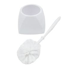 Clanax Toaletni set kvadratni iz plastike, premer 8,0 cm BELI