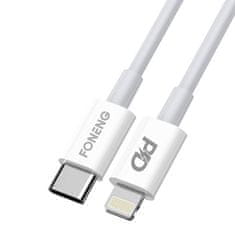 Foneng kabel usb-c do lightning foneng x31, 3a, 2m (biały)