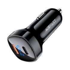 AceFast Avtomobilski polnilec Acefast B4, 66 W, USB-C + USB, z zaslonom (črn)