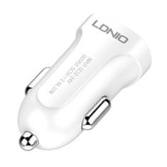 LDNIO Avtomobilski polnilec LDNIO DL-C17, 1x USB, 12W + kabel USB-C (bela)