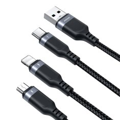 Joyroom joyroom usb kabel s-1t3018a18 3in1 / 3.5a / 1.2m (črn) - odprodaja