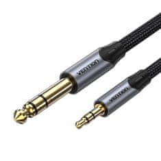 Vention Avdio kabel 3,5 mm TRS na 6,35 mm BAUHH 2 m sive barve