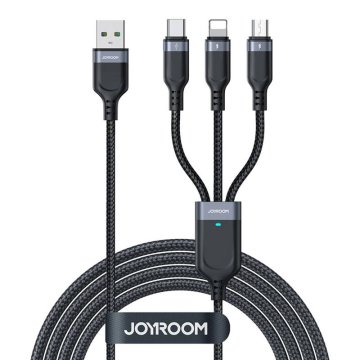 Joyroom joyroom usb kabel s-1t3018a18 3in1 / 3.5a / 1.2m (črn) - odprodaja