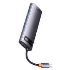 BASEUS Vozlišče 6v1 Baseus serije StarJoy, USB-C na 3x USB 3.0 + HDMI + USB-C PD + RJ45
