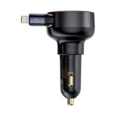 BASEUS Avtomobilski polnilec Baseus Enjoyment Pro s kablom lightning + USB-C , 55 W (črn)